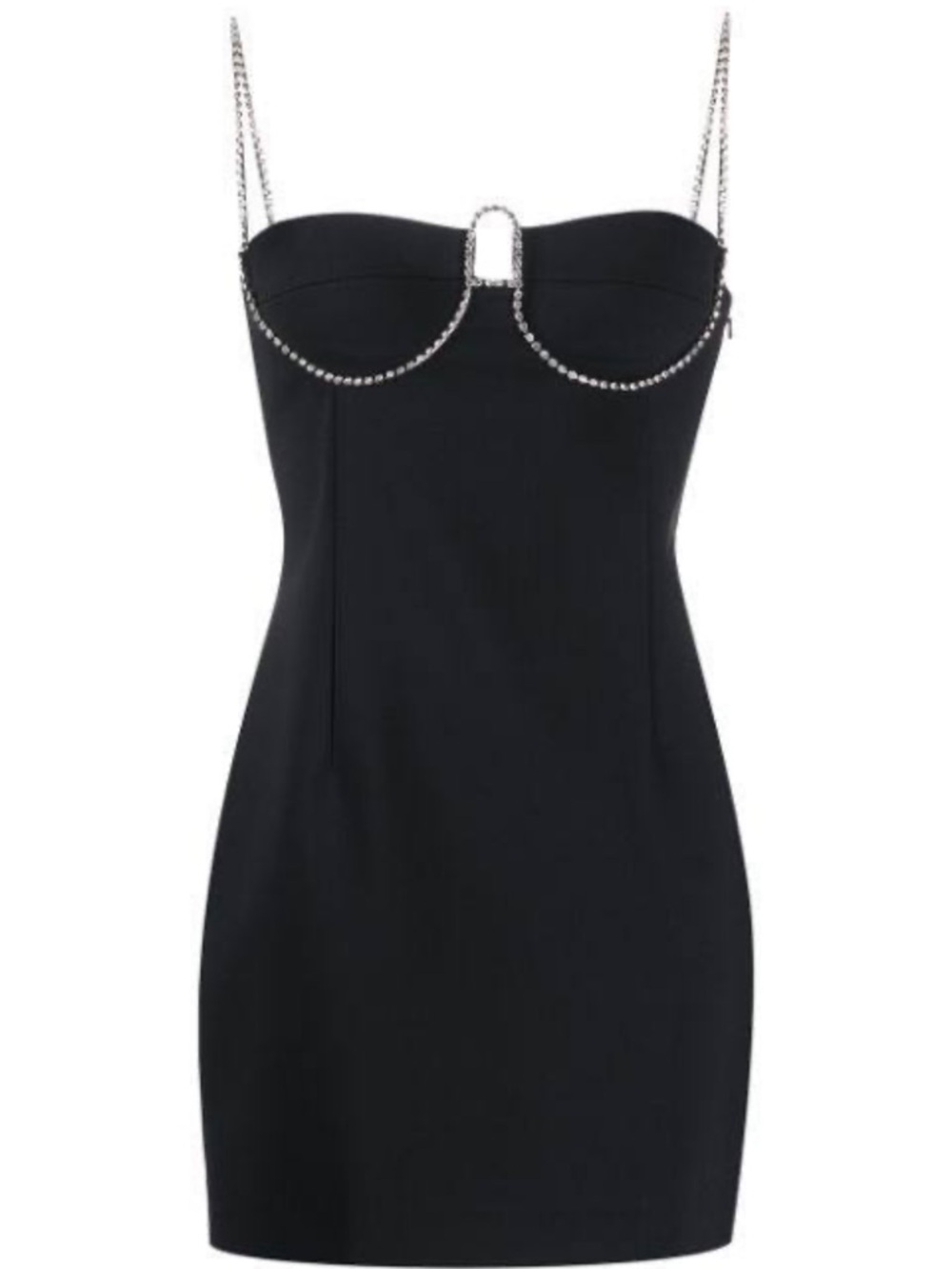 AREA Crystal-Embellished Bustier Mini Dress | Black | size 10 | NWT